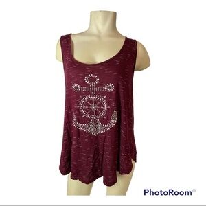 Women’s Maroon “Anchor” Tank Top Size M